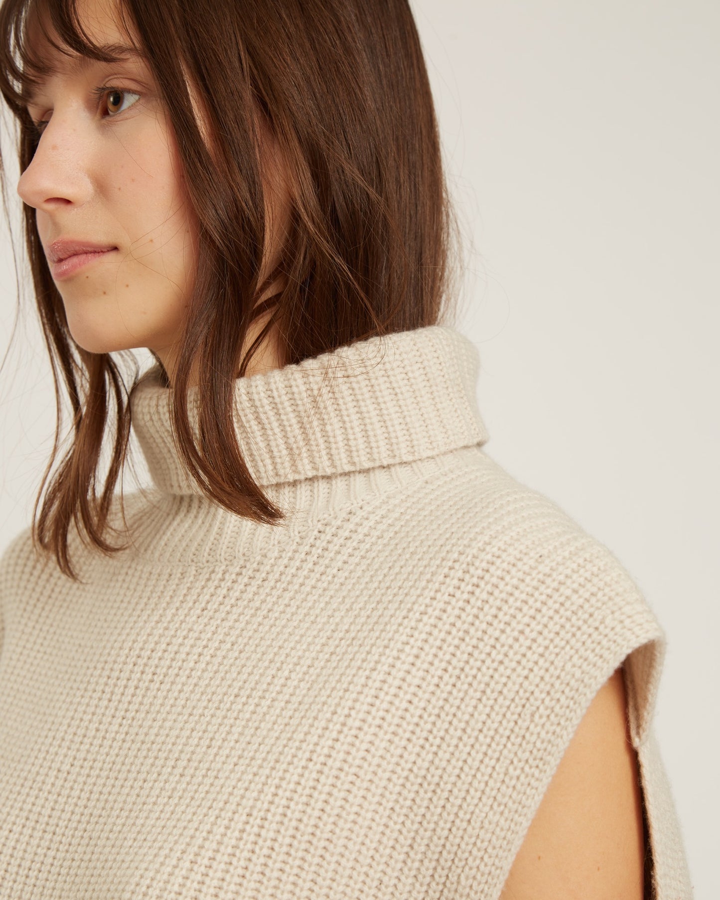 chandail sans manches en laine et cachemire MOSELLE