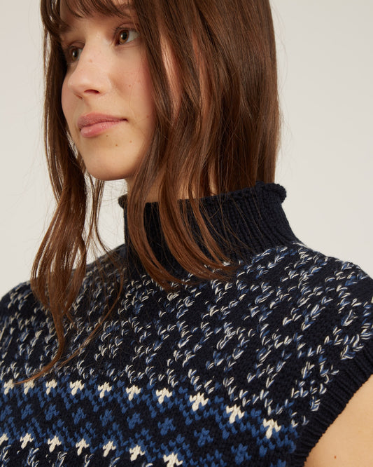 cardigan sans manches en coton et cachemire IRVING