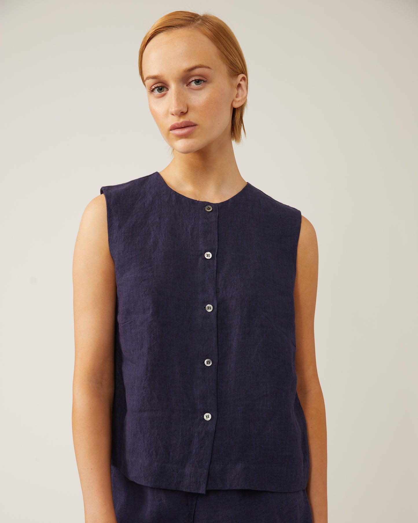 gilet en crêpe de lin HALLIE