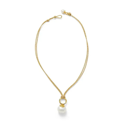 collier Golden Pebble Pearl Pendant - CC&Co