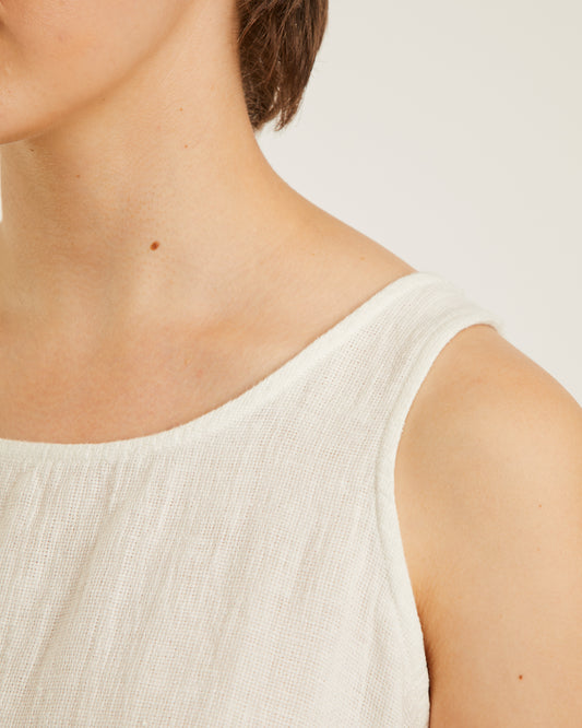 top SOLEIL en lin ajouré