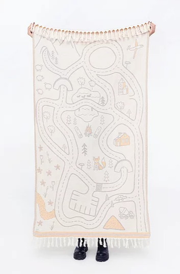 Serviette réversible moutarde - Rüia kids