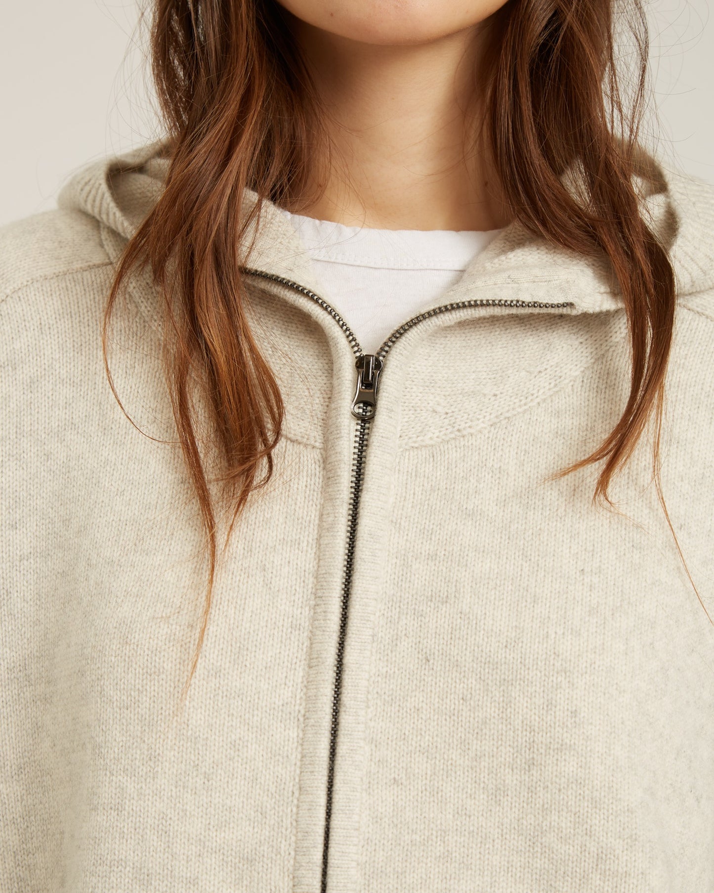 cardigan à capuche en laine et cachemire NOEMIE