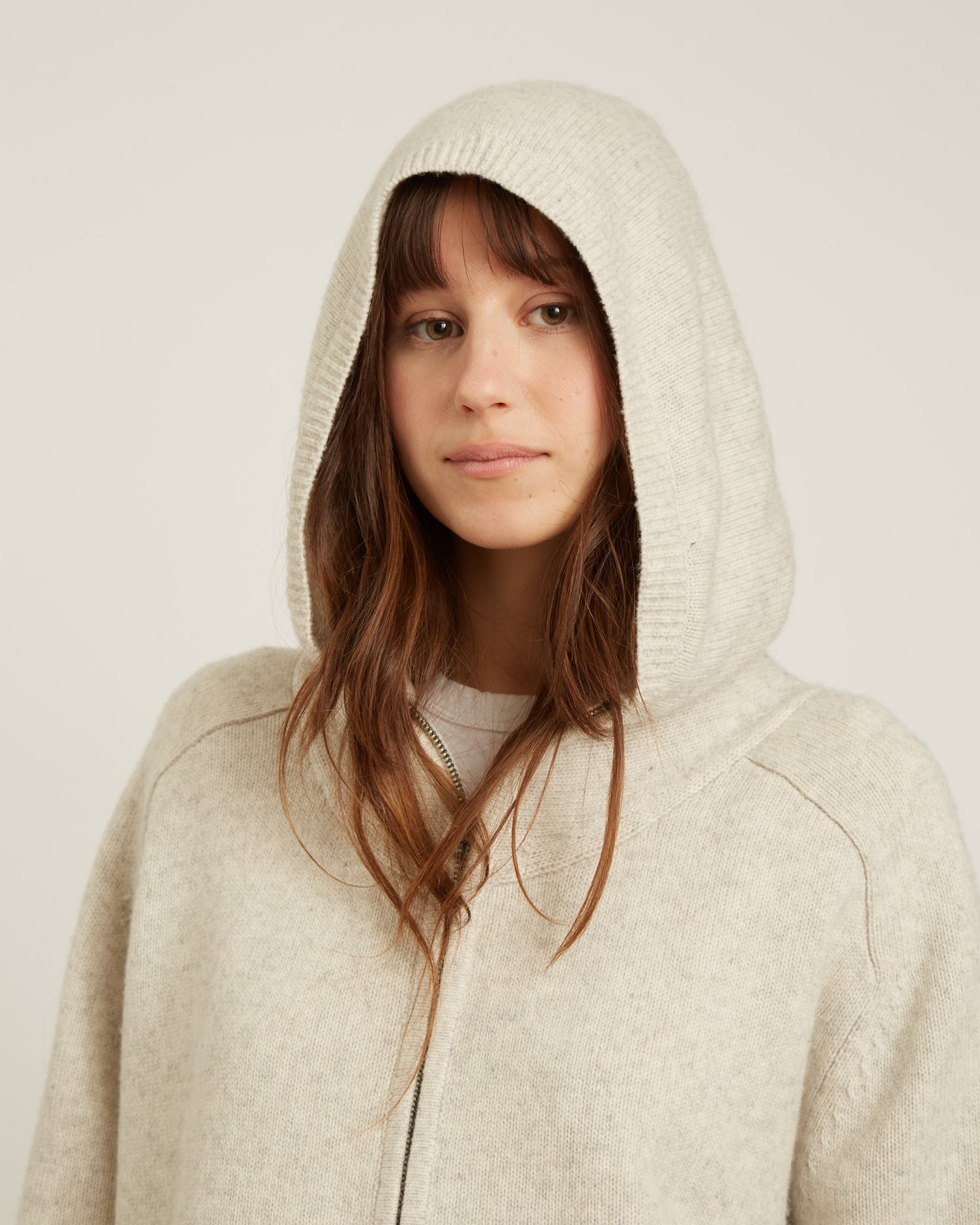 cardigan à capuche en laine et cachemire NOEMIE