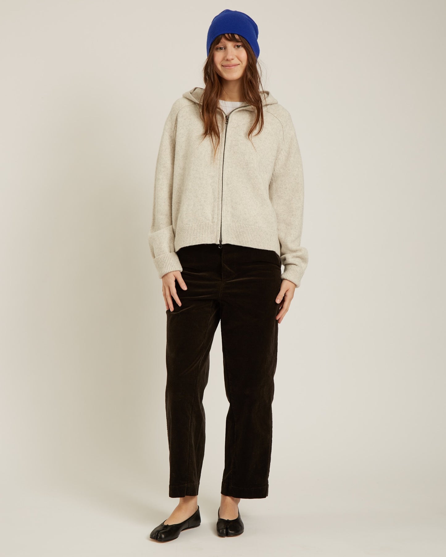 cardigan à capuche en laine et cachemire NOEMIE