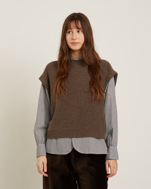 cardigan sans manches en laine NAHIDA