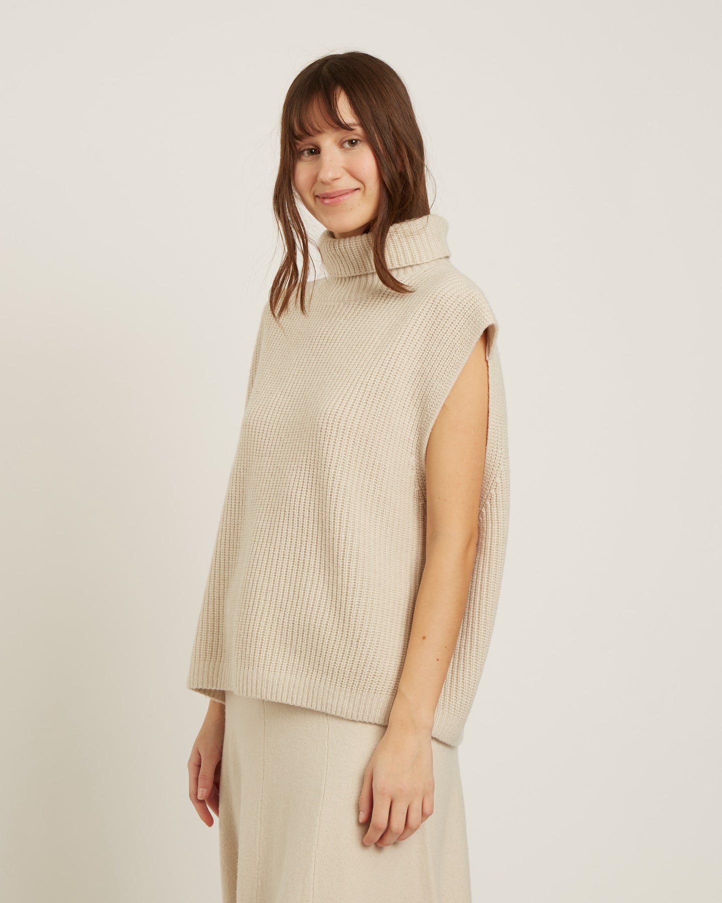 chandail sans manches en laine et cachemire MOSELLE