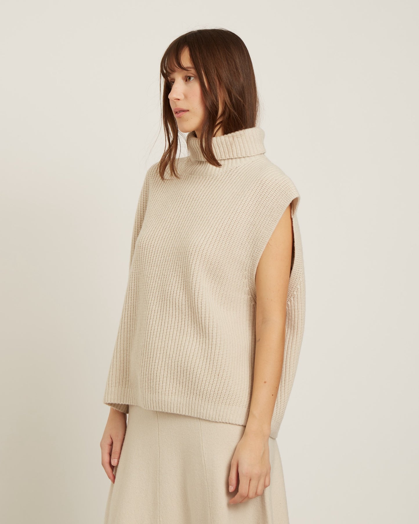 chandail sans manches en laine et cachemire MOSELLE