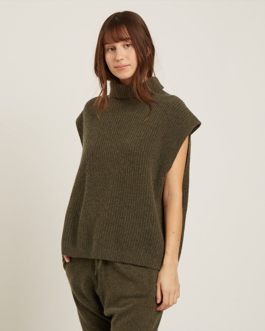 chandail sans manches en laine et cachemire MOSELLE