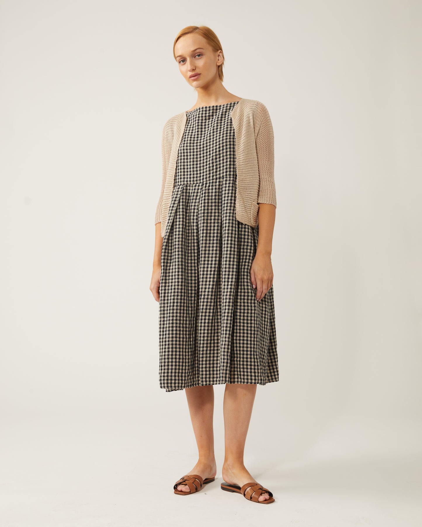 robe en lin LULLY à carreaux