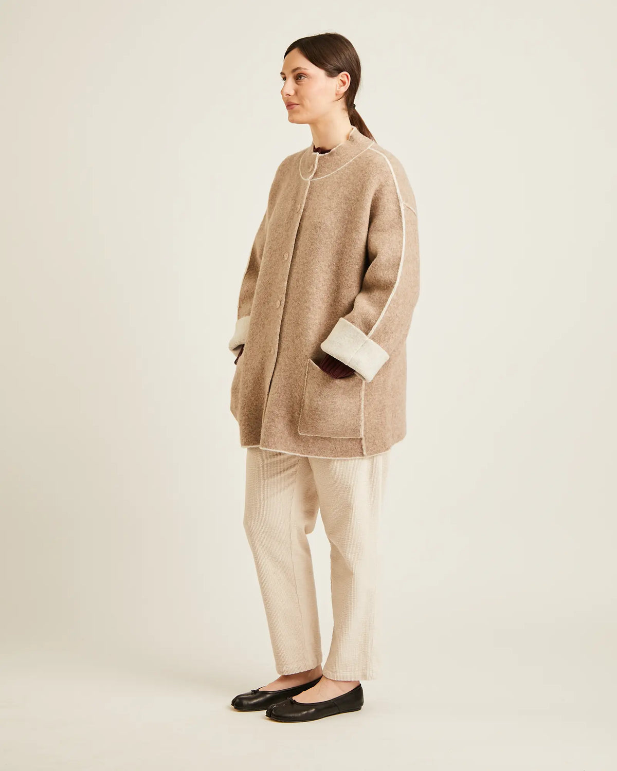 Manteau double face en laine COLE
