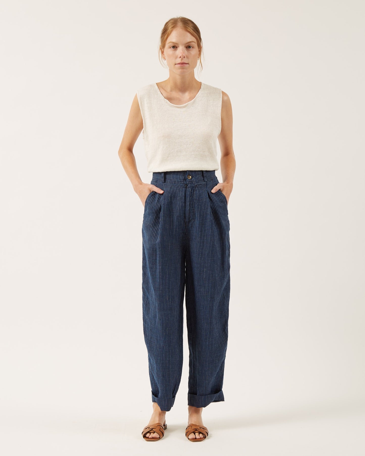 pantalon en lin épais OXA