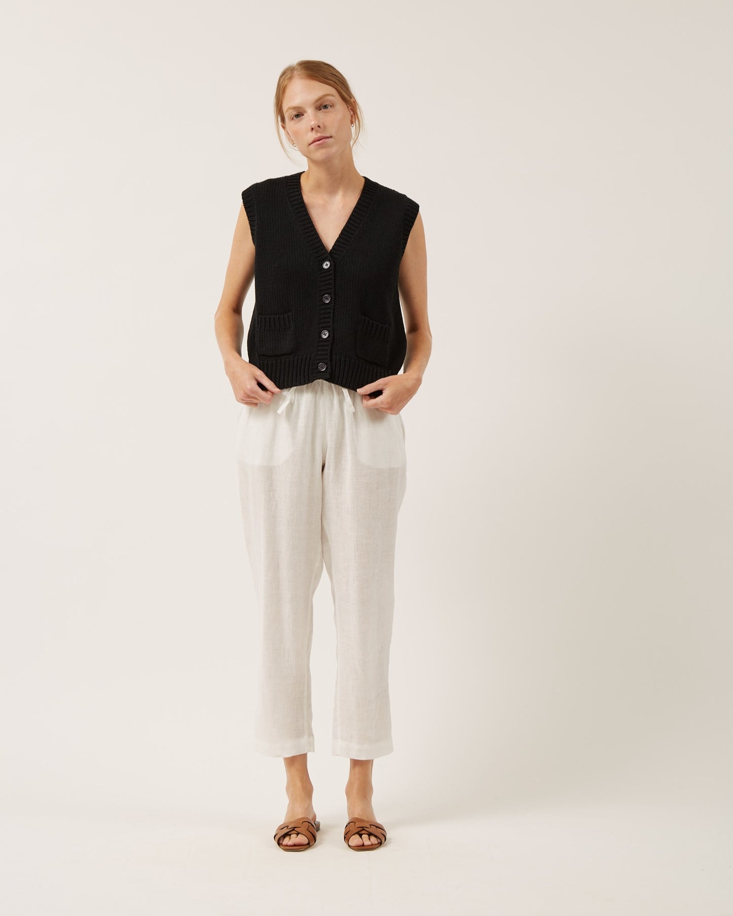 cardigan sans manches en coton WYNN