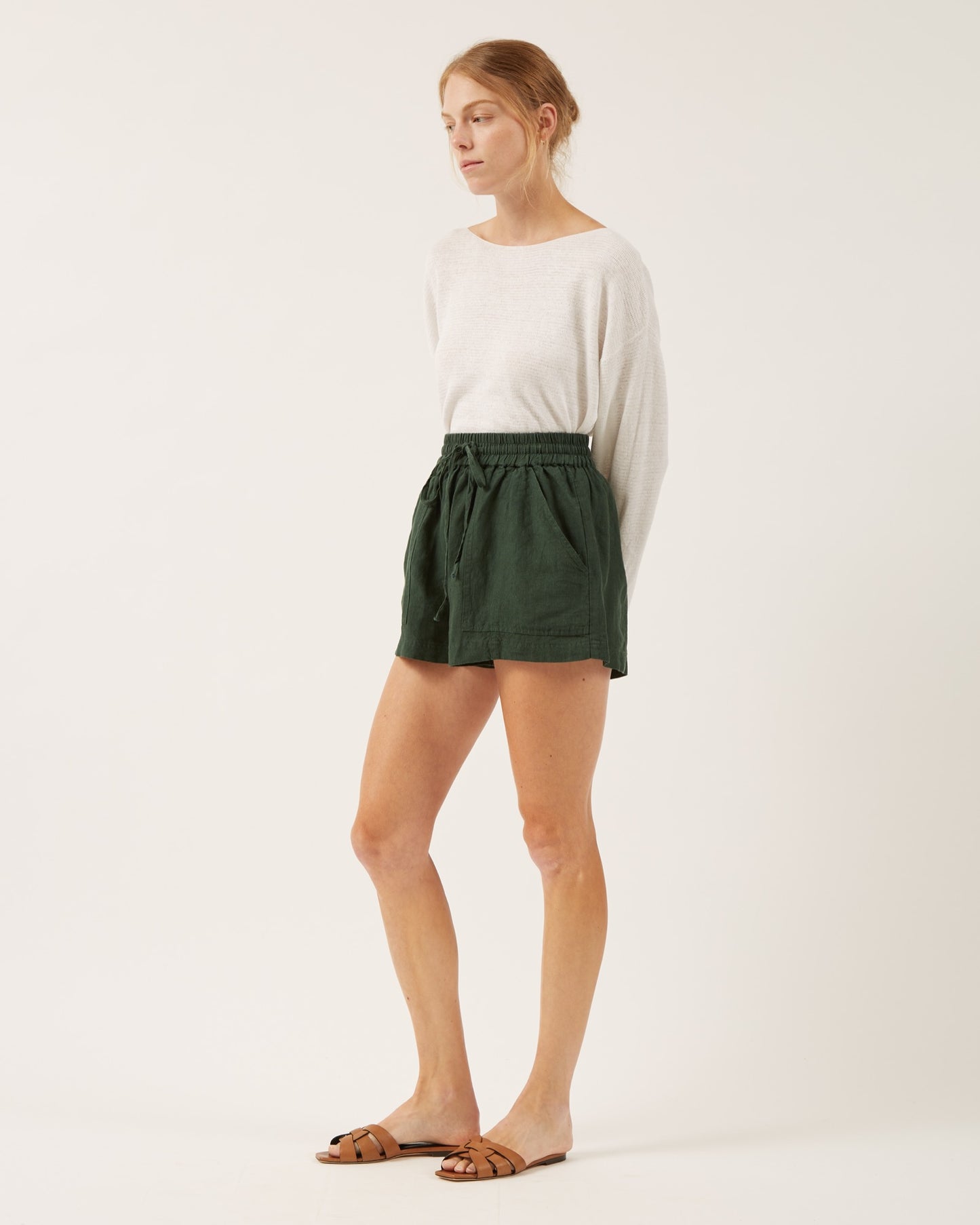 short en sergé de lin GABY