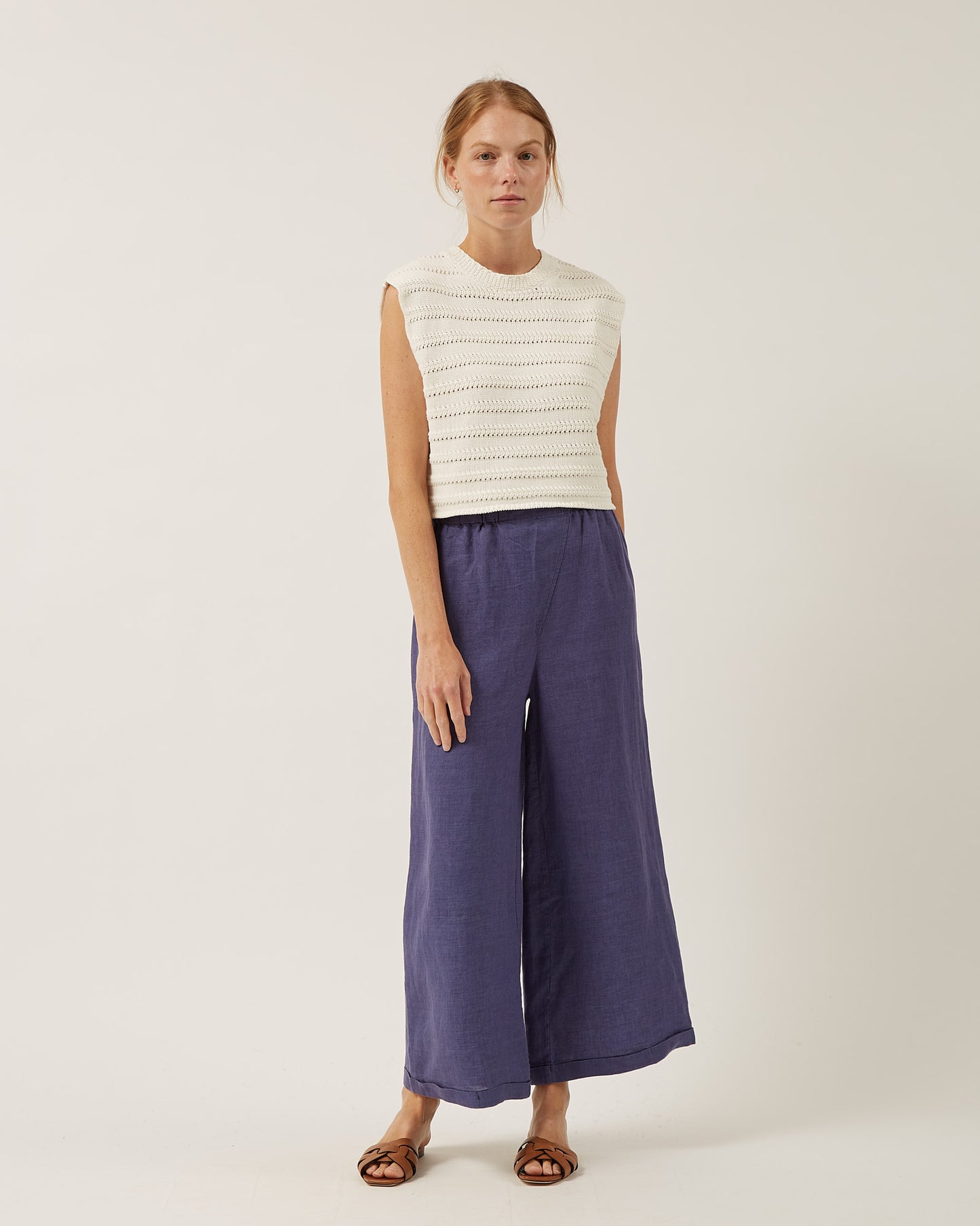 pantalon en chambray de lin LEA