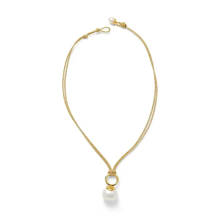 collier Golden Pebble Pearl Pendant - CC&Co