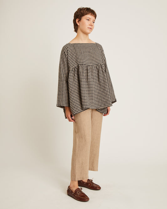 top en lin à petits carreaux vichy NEVAN