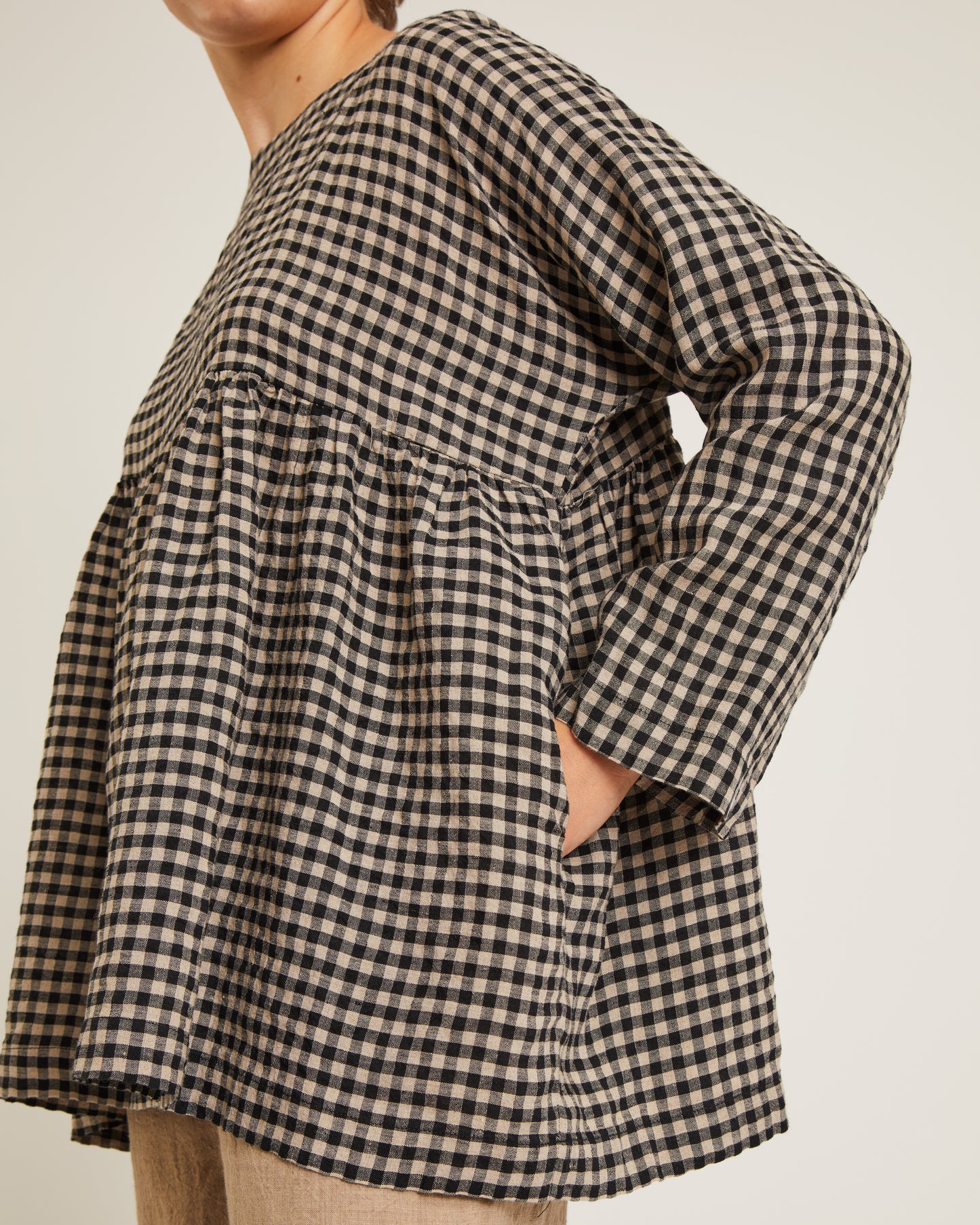 top en lin à petits carreaux vichy NEVAN