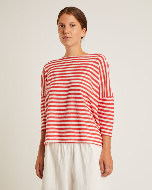 chandail en lin à col bateau et manches 3/4 SEINA