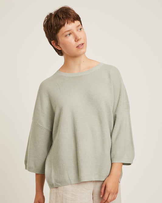 chandail en lin et coton à manches 3/4 TIMEA