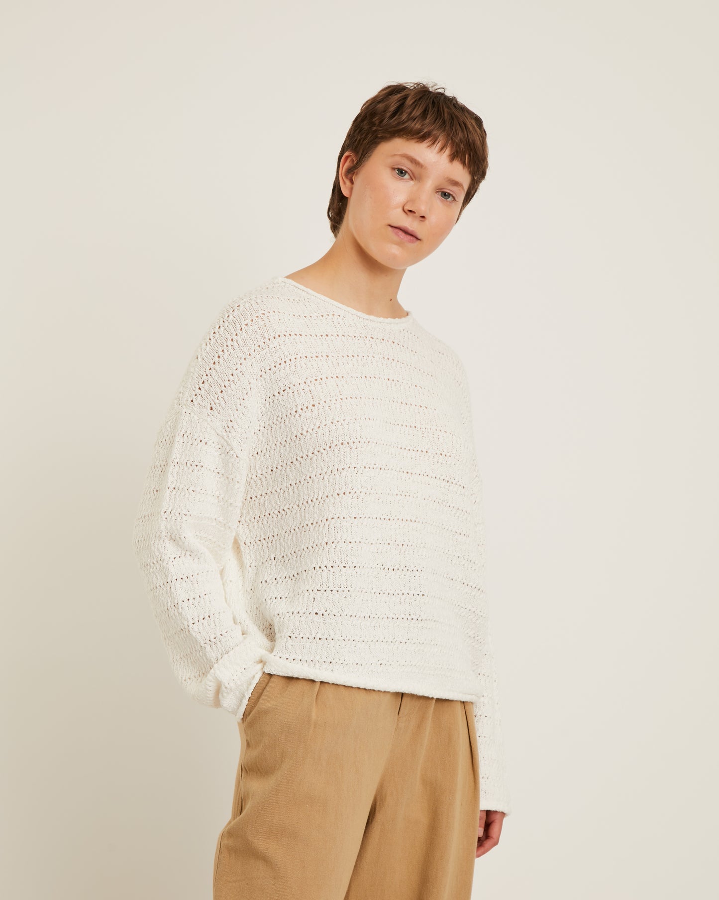 chandail en coton à maille ajourée IMANI