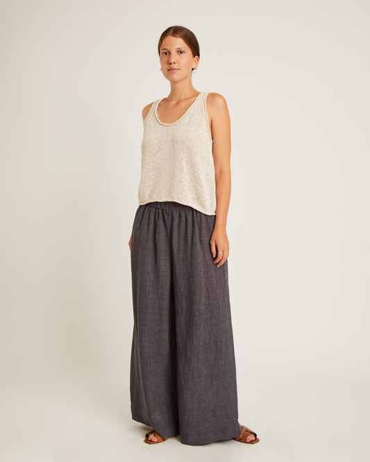 pantalon large en lin lavé TATE